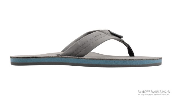 Signature Series Women's Single Layer Premier Grey Leather Lt. Blue Midsole 1 Wide Strap