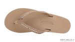 Crystal Collection Single Layer Arch Support Leather 1 Narrow Strap with Crystals