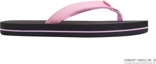 Rainbow Sandals Kid's Grombow's Soft Top Rubber w/Neoprene Narrow Pink Narrow Strap. Black. Kid's 11B(M) US | Sandals