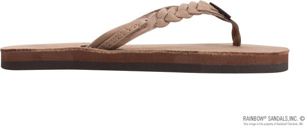 Rainbow Sandals Kid's Single Layer Premier Leather Flirty Braidy. Dark Brown. Kid's 11B(M) US | Sandals