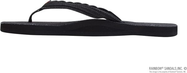 Rainbow Sandals Women's Single Layer Hemp Flirty Braidy. Black. Ladies Small / 5.5-6.5 B(M) US | Flats