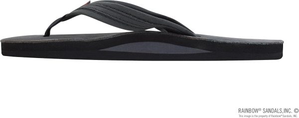 Rainbow Sandals Madison - Single Layer Arch Support with  3/4raided Strap. Premier Black. Ladies Large/7.5-8.5 B(M) US | Flip-Flops