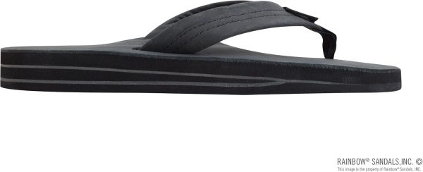 Rainbow Sandals Men's Premier Leather Double Layer with Arch Wide Strap. Premier Black. Small / 7.5-8.5 D(M) US | Sandals
