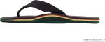 Rainbow Sandals Hemp Rasta - Single Layer Black Hemp with Rastafarian Colorded Mid Sole. Mens. Large 9.5-15 D(M) US | Sandals