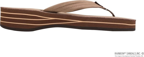 Rainbow Sandals Women's Four Layer Wedge  3/4eather Strap. Dark Brown. Ladies X-Large / 8.5-9.5 B(M) US | Platforms & Wedges