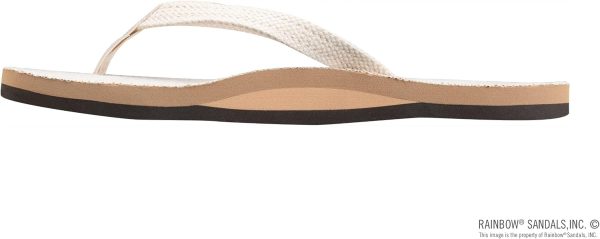Rainbow Sandals Women's Single Layer Hemp w/Narrow Strap. Natural. Ladies Small / 5.5-6.5 B(M) US | Flip-Flops