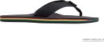 Rainbow Sandals Hemp Rasta - Single Layer Black Hemp with Rastafarian Colorded Mid Sole. Mens. Large 9.5-15 D(M) US | Sandals