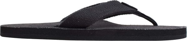 Rainbow Sandals Womens Hemp Single Layer Wide Strap Black Small (5.5-6.5) | Flip-Flops