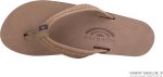 Rainbow Sandals The Willow - Double Layer Leather Dark Brown Sandal with Double Braided 3/4trap. Ladies. X-Large. 8.5-9.5 D(M) US | Flats