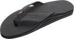 Rainbow Sandals Men's Premier Leather Double Layer with Arch Wide Strap. Premier Black. Small / 7.5-8.5 D(M) US | Sandals