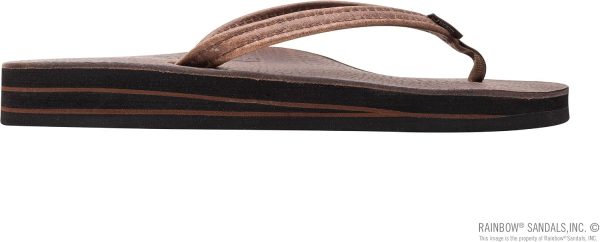 Rainbow Sandals Womens Luxury Leather - Double Layer Arch Support with 1arrow Straps. Oak. Womens Small / 5.5-6.5 | Sandals