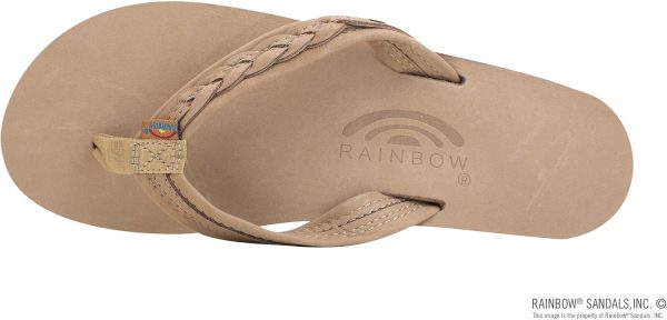 Rainbow Sandals Madison - Double Layer Arch Support with a Braid on a 3/4edium Strap. Sierra Brown. Ladies Small | Sandals