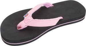 Rainbow Sandals Kid's Grombow's Soft Top Rubber w/Neoprene Narrow Pink Narrow Strap. Black. Kid's 11B(M) US | Sandals