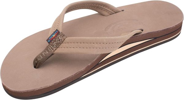Rainbow Sandals Women's Double Layer Premier Leather w/ 3/4trap (Ladies Small / 5.5-6.5. Dark Brown) | Flats