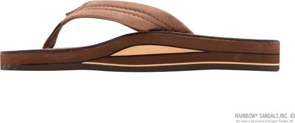 Rainbow Sandals Ladies Luxury Leather - Double Layer Arch Support with 1trap. Nogales Wood. Ladies size S / 5.5-6.5 | Flip-Flops