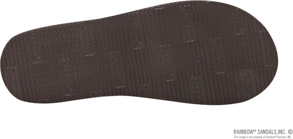 Rainbow Sandals Women's Single Layer Premier Leather w/Swarovski Crystal Narrow Strap. Dark Brown. Ladies Medium / 6.5-7.5 B(M) US | Flip-Flops