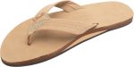 Rainbow Sandals Men's Premier Leather. Sierra Brown. Large / 9.5-15 | Single Layer Wide Strap with Arch | Sandals