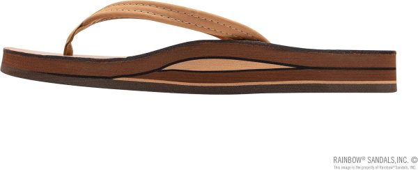 Rainbow Sandals Womens Luxury Leather - Double Layer Arch Support with 1arrow Straps. Buckskin. Womens size M / 6.5-7.5 | Sandals