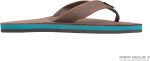 Rainbow Sandals Men's Single Layer Premier Leather with Blue Midsole. Expresso. Men's Large / 9.5-15 D(M) US | Sandals