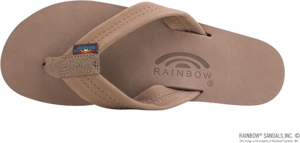 Rainbow Single Layer Premier Leather Woman's Sandal (Dark Brown) Size 5.5/6.5 (S) | Flats