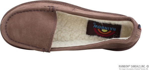 Rainbow Sandals Ladies' Comfort Classics Leather Loafer w/Fleece Lining. Expresso. Size 7 | Loafers & Slip-Ons