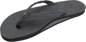 Rainbow Sandals Madison - Single Layer Arch Support with a Braid on a 1arrow Strap. Premier Black. Ladies X-Large | Flip-Flops