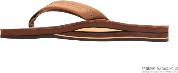 Rainbow Sandals Men's Leather Double Layer w/Arch Wide Strap. Redwood. Medium / 8.5-9.5 D(M) US | Sandals