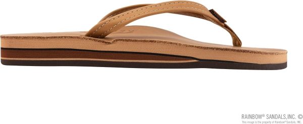 Rainbow Sandals Women's Double Layer. Narrow Strap. Leather Sandals w/Arch. Cafe. Small. 5.5-6.5 B(M) US | Flats