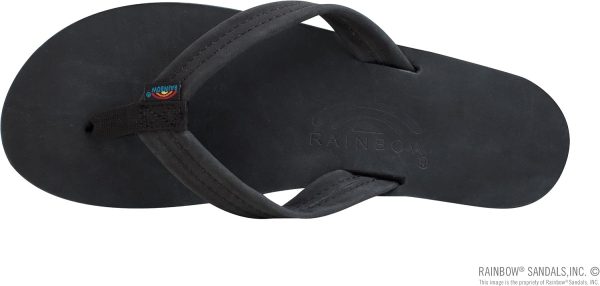 Rainbow Sandals Women's Double Layer Premier Leather w/  3/4trap (Ladies Small / 5.5-6.5. Premier Black) | Flats