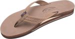 Rainbow Sandals The Willow - Double Layer Leather Dark Brown Sandal with Double Braided 3/4trap. Ladies. X-Large. 8.5-9.5 D(M) US | Flats