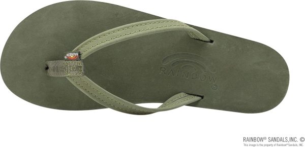 Rainbow Sandals Women's Double Layer Leather Sandal. Forest Green w/Fawn Midsole. X-Large / 8.5-9.5 B(M) US | Flats
