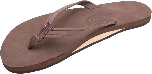 Rainbow Sandals Women's Single Layer Premier Leather Narrow Strap. Expresso. Ladies X-Large / 8.5-9.5 B(M) US | Flats
