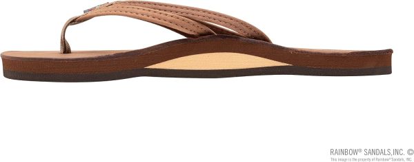 Rainbow Sandals Ladies The Sand Piper Luxury Leather - Single Layer Arch Hand Woven Strap. Nogales Wood. Ladies Large. 7.5-8.5 D(M) US | Flats