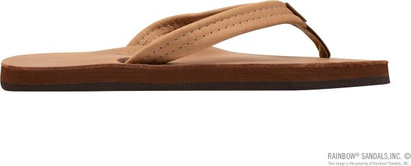 Rainbow Sandals Ladies Luxury Leather - Single Layer Arch Support with a 3/4edium Strap Buckskin. Ladies size M / 6.5-7.5 | Flats
