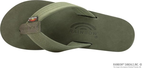 Rainbow Sandals Women's Double Layer Leather Sandal. Forest Green w/Fawn Midsole. Ladies 19.5-15 B(M) US | Sandals