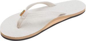 Rainbow Sandals Women's Single Layer Hemp w/Narrow Strap. Natural. Ladies Medium / 6.5-7.5 B(M) US | Flip-Flops