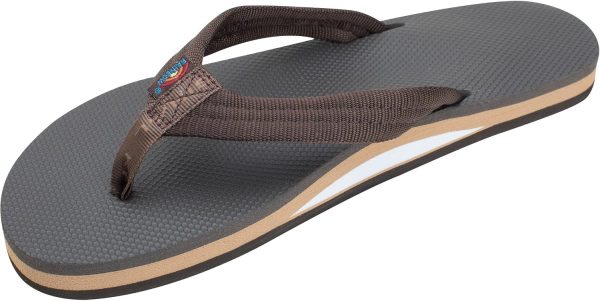 Rainbow Sandals Women's Single Layer Classic Rubber w/EVA filled Nylon Strap. Brown/Brown. Ladies X-Large / 8.5-9.5 B(M) US | Flip-Flops