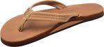 Rainbow Sandals Ladies Luxury Leather - Single Layer Arch Support with a 3/4edium Strap Buckskin. Ladies size M / 6.5-7.5 | Flats