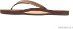 Rainbow Sandals Ladies Las Flores - Single Layer Premier Leather with a Floral 1arrow Strap. Dark Brown. Ladies 5.5-6.5 | Flats