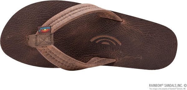 Rainbow Sandals Mens Luxury Leather - Single Layer Arch Support. Oak. Mens size S / 7.5-8.5 | Sandals