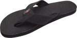 Rainbow Sandals Womens Hemp Single Layer Wide Strap Black Small (5.5-6.5) | Flip-Flops