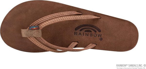 Rainbow Sandals Ladies The Sand Piper Luxury Leather - Single Layer Arch Hand Woven Strap. Nogales Wood. Ladies Large. 7.5-8.5 D(M) US | Flats