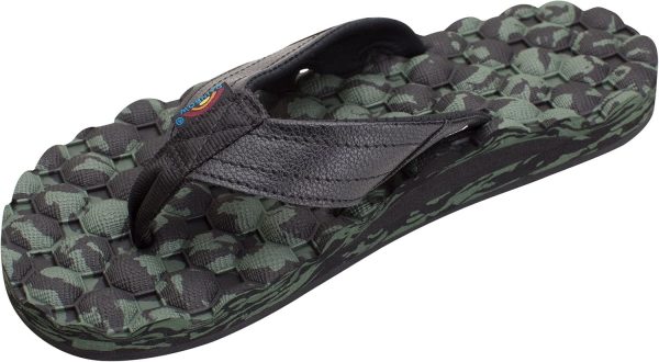 Rainbow Sandals Men's Rubber Single Layer Holoholo. Black Green. Men's 8 | Sandals