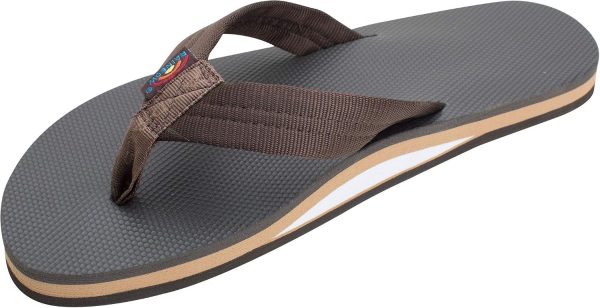 Rainbow Sandals Men's Brown Single Layer Soft Top 1VA Rubber Filled Nylon Strap | Sandals