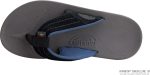 Rainbow Sandals Men's East Cape Molded Rubber Sandal. Black/Blue Strap w/Grey Top. Men's 7 D(M) US | Sandals
