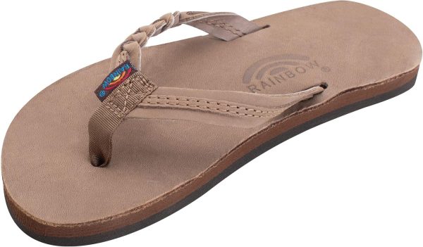 Rainbow Sandals Kid's Single Layer Premier Leather Flirty Braidy. Dark Brown. Kid's 11B(M) US | Sandals