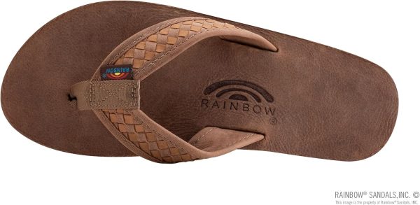 Rainbow Sandals Mens The Bentley Luxury Leather - Double Layer Arch Hand Woven Strap. Nogales Wood. Mens Size 7.5-8.5 | Sandals