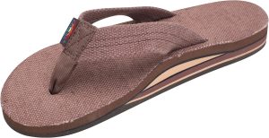 Rainbow Sandals Women's Double Layer Arch Hemp w/Wide Strap. Brown. Ladies 115-15 B(M) US | Flats