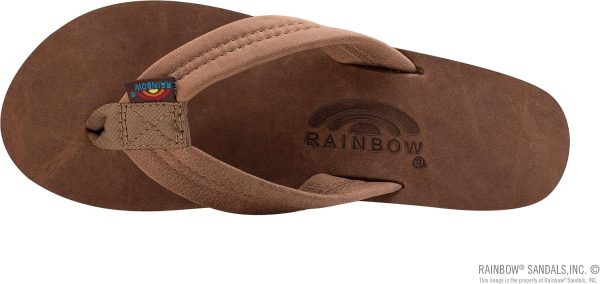 Rainbow Sandals Ladies Luxury Leather - Double Layer Arch Support with 1trap. Nogales Wood. Ladies size S / 5.5-6.5 | Flip-Flops