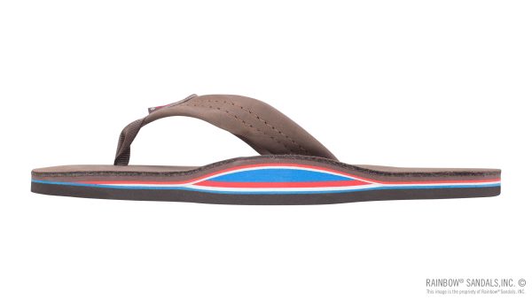 The Americana -Men's Single layer Premier Leather Red White & Blue Mid Sole